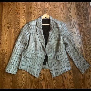 Free People Blue Chess Blazer